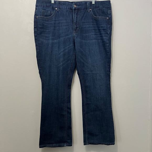 Melissa McCarthy Seven7 Slim Boot Slimming Whiskering Blue Jeans | Plus Size 18 - Picture 1 of 12